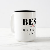 Best grandpa ever black and white ツートーンマグカップ (正面左)