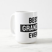 Best grandpa ever black and white Mug コーヒーマグカップ (正面左)