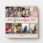 Best Grandpa Ever – Custom Grandkids’ 8 Photo Name フォトプラーク (正面)