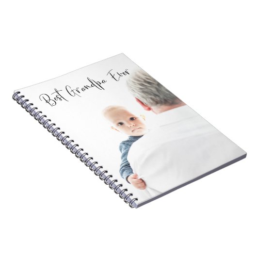 Best Grandpa Ever Custom Photo Script Modern ノートブック (右側)