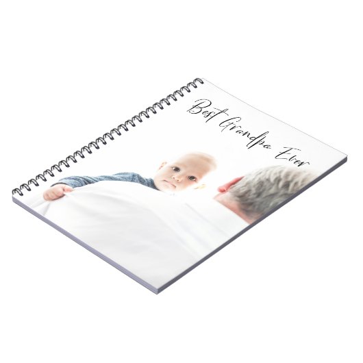 Best Grandpa Ever Custom Photo Script Modern ノートブック (左側)