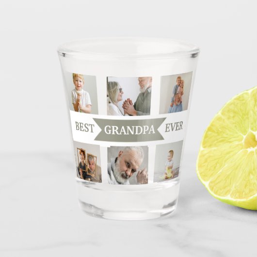 Best Grandpa Ever | Custom Photos Shot Glass ショットグラス (正面)