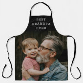 Best Grandpa Ever Full Photo Black Personalized  エプロン (正面)