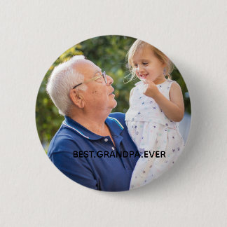 Best Grandpa Ever Full Photo Custom   缶バッジ