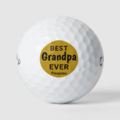 Best Grandpa Ever Gold and Black Callaway ゴルフボール (正面)