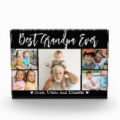 Best Grandpa Ever Grandkids  Black 5 Collage フォトブロック (正面)