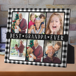Best Grandpa Ever Hearts Photo Collage Keepsake  フォトプラーク