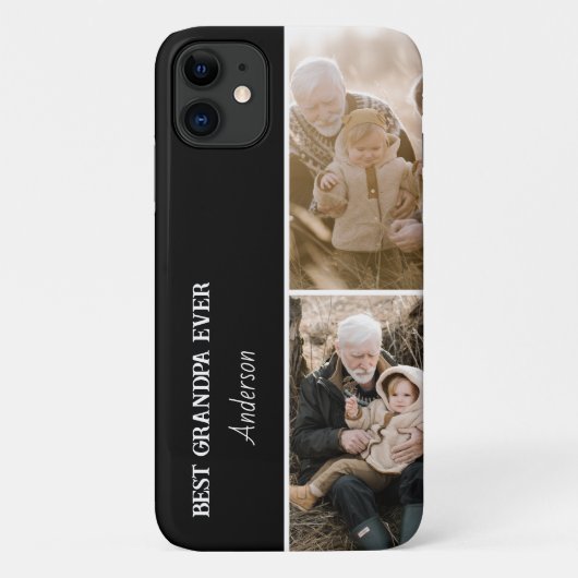 Best Grandpa Ever Modern 2Photo Collage  Case-Mate iPhoneケース (裏面)