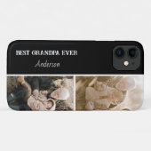 Best Grandpa Ever Modern 2Photo Collage  Case-Mate iPhoneケース (裏面(横))