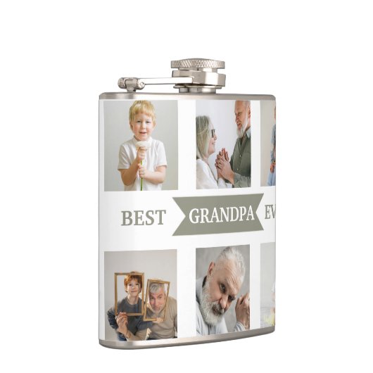 Best Grandpa Ever – Personalized Photos Flask フラスク (右)