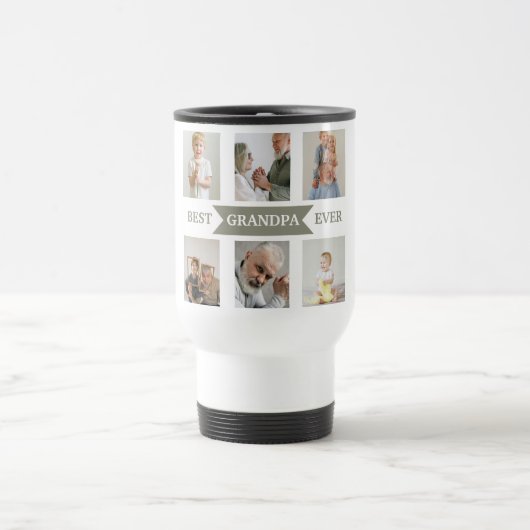 Best Grandpa Ever – Personalized Photos Travel Mug トラベルマグ (中央)