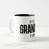 Best Grandpa Ever Personalized Script ツートーンマグカップ (正面左)