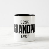 Best Grandpa Ever Personalized Script ツートーンマグカップ (中央)