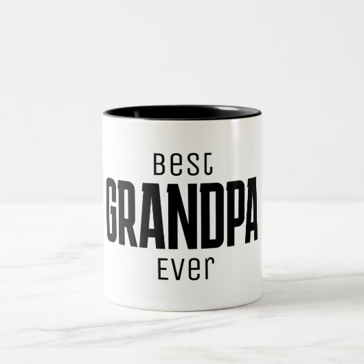 Best Grandpa Ever Personalized Script ツートーンマグカップ (中央)
