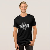 Best  Grandpa Ever Personalized script トライブレンドＴシャツ (正面全面)