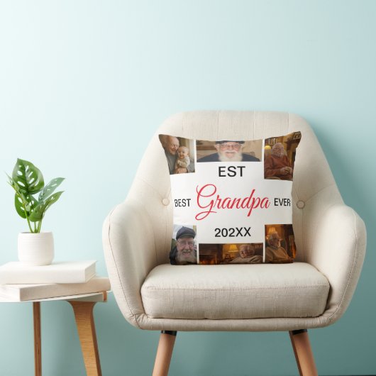 Best Grandpa Ever Photo Collage クッション (椅子)