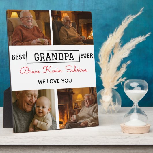 Best Grandpa Ever Photo Collage フォトプラーク (側面)