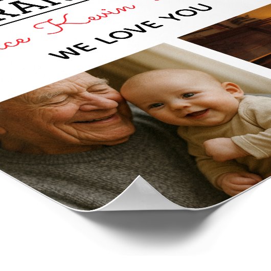 Best Grandpa Ever Photo Collage ポスター (角)