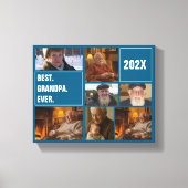 Best Grandpa Ever Photo Collage and Custom Text キャンバスプリント (正面)