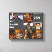 Best Grandpa Ever Photo Collage and Custom Text キャンバスプリント (正面)