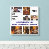 Best Grandpa Ever Photo Collage and Custom Text キャンバスプリント (インサイチュ (ウッドフロア))