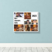 Best Grandpa Ever Photo Collage and Custom Text キャンバスプリント (インサイチュ (ウッドフロア))