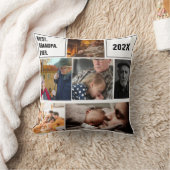 Best Grandpa Ever Photo Collage and Custom Text クッション (ブランケット)