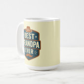 Best grandpa ever retro badge コーヒーマグカップ (正面左)
