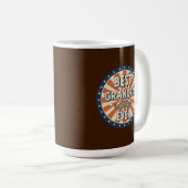 Best grandpa ever retro badge コーヒーマグカップ (正面右)