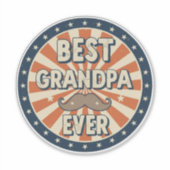 Best grandpa ever retro badge シール (正面)