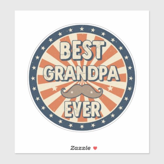 Best grandpa ever retro badge シール (シート)