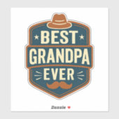 Best grandpa ever retro badge シール (シート)