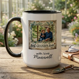 Best Grandpa Ever Sentimental Photo & Name マグカップ