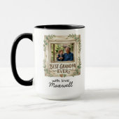 Best Grandpa Ever Sentimental Photo Name Keepsake マグカップ (左)