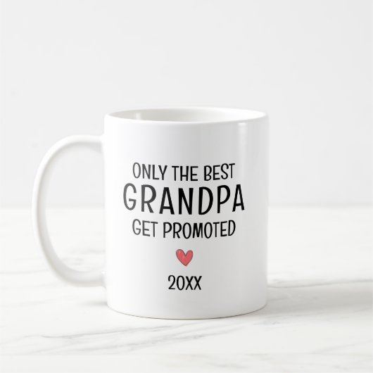 Best Grandpa Get Promoted – Personalized Year コーヒーマグカップ (左)