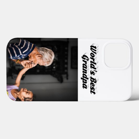 Best Grandpa photo black text Case-Mate iPhoneケース (裏面 (横))