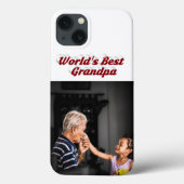 Best Grandpa photo burgundy text Case-Mate iPhoneケース (裏面)