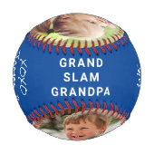 Best Grandpa Photos Blue 野球ボール (裏面)