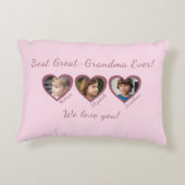Best Great Grandma Custom Three Photo Template  アクセントクッション (裏面)