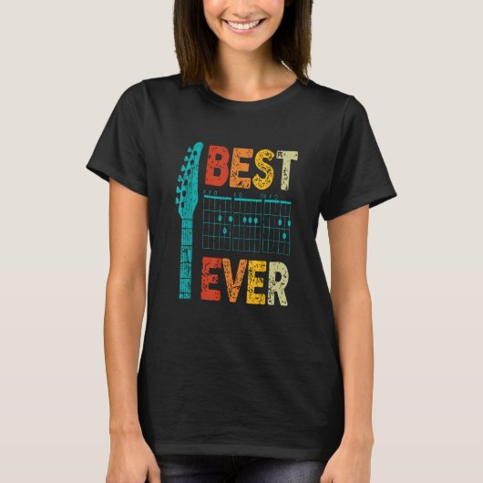 Best guitar dad ever guitar chords for guitar tシャツ (正面)