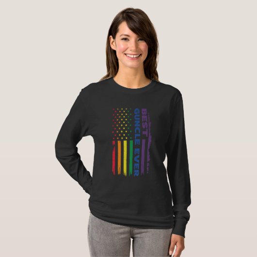 best guncle ever gay pride LGBT Tシャツ (正面フル)