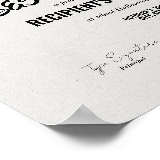 Best Halloween Costume Certificate award ポスター (角)