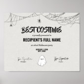 Best Halloween Costume Certificate award ポスター (正面)