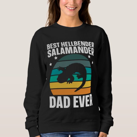 Best Hellbender Salamander Dad Biologist Retro スウェットシャツ (正面)