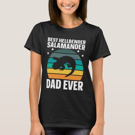 Best Hellbender Salamander Dad Biologist Retro Tシャツ (正面)