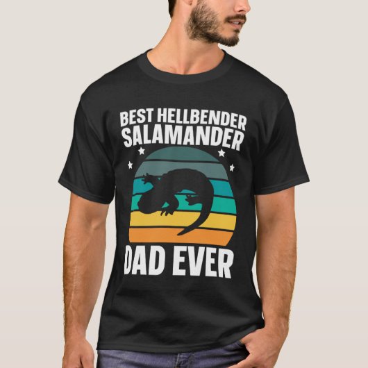 Best Hellbender Salamander Dad Biologist Retro Tシャツ (正面)