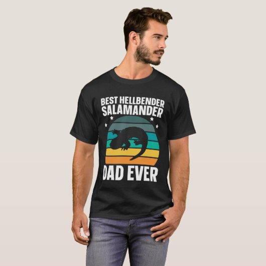 Best Hellbender Salamander Dad Biologist Retro Tシャツ (正面フル)