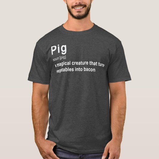 Best Hilarious Pig and Bacon Definition Funny Tシャツ (正面)
