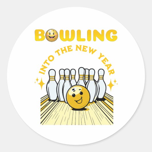 Best holiday gift for Bowling lover in new year ラウンドシール (正面)