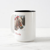 Best Horse Personalized Name Photo Mug ツートーンマグカップ (正面左)